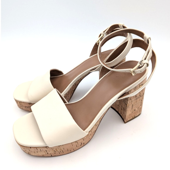 Nordstrom Rack Ansel Platform Ankle Strap Sandal Women's Cream/Tan Size US5M - Picture 1 of 8